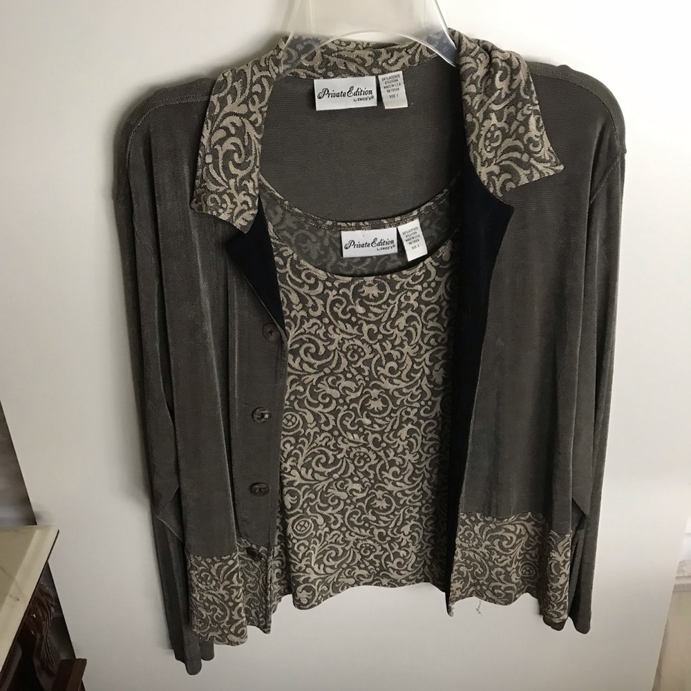 Chico’s Private Collection tank‎ top and jacket set size 1